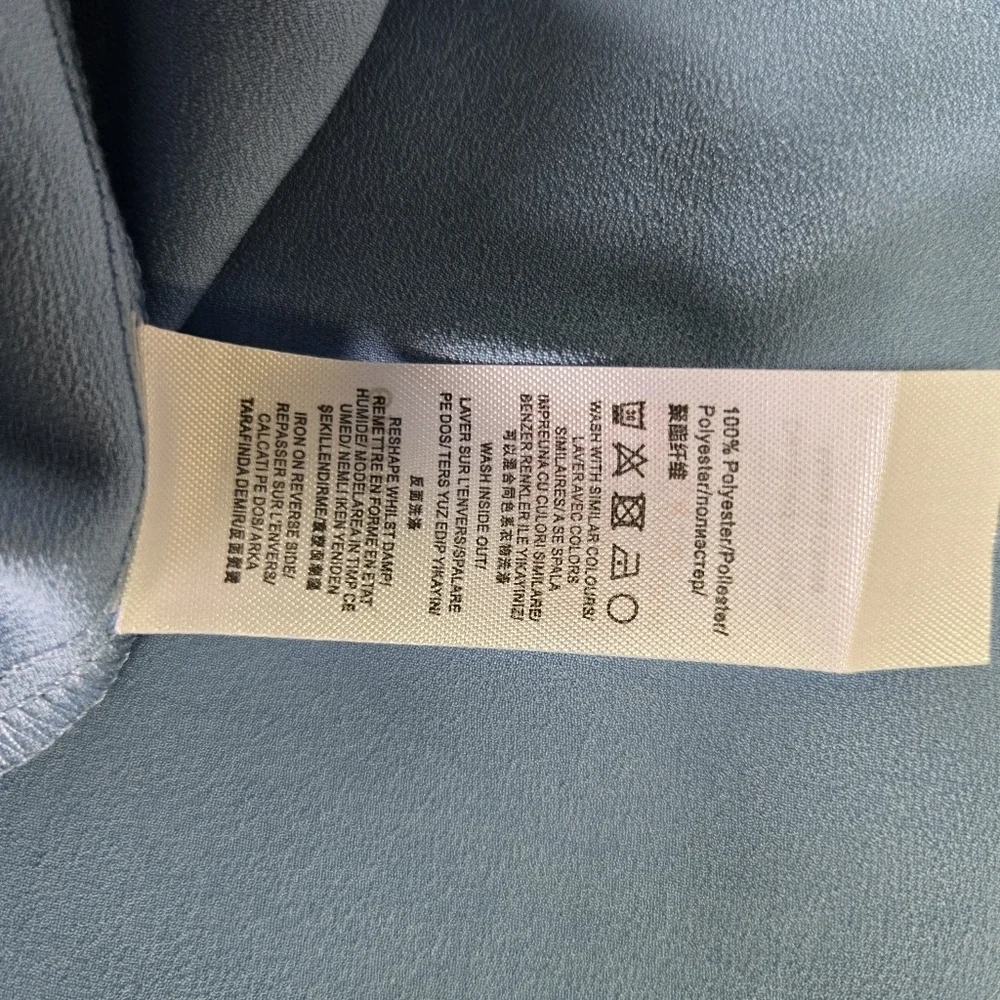 ASOS | One Shoulder Prom Dress w/ Slit in Baby Blue Satin sz 6